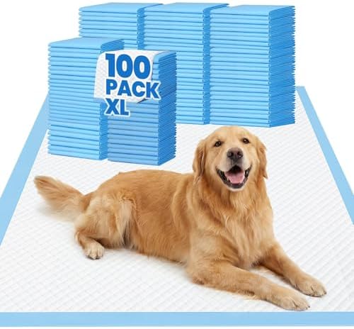 Gimars XL 28"x34" Puppy Pads [100-Count] Extra Large Leak-Proof Quick-Dry Disposable Dog Pee Pads for Pet Potty Training, Daily Use Pads, Wee Wee Pads for Dogs and Puppies by Gimars