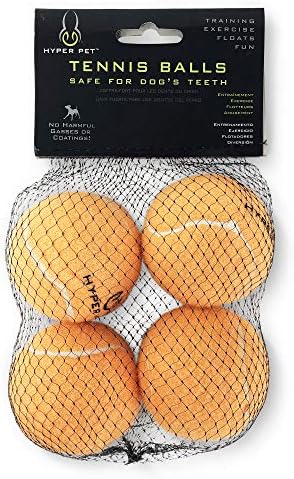 Hyper Pet Tennis Balls for Dogs (Safe Ball for Exercise and Training) Interactive Dog Toys work with Hyper Pet K9 Kannon K2 Dog Ball Launcher - 4 Pack 2.5" Orange by HyperPet