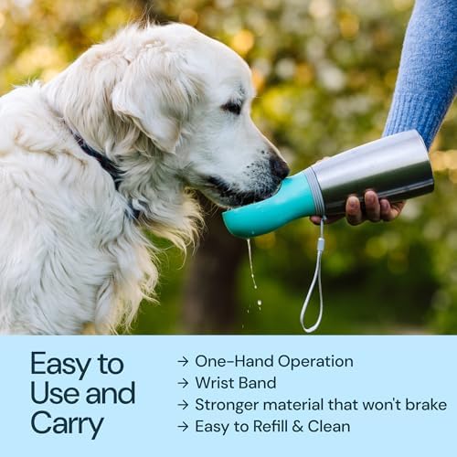MalsiPree Insulated Dog Water Bottle - 24 oz Blue, Stainless Steel - Image 7