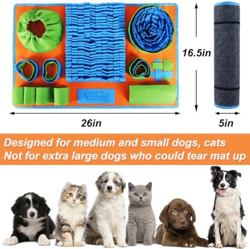 Vivifying Snuffle Mat for Dogs, Interactive Dog Puzzle Toy for Boredom and Mental Stimulation, Enrichment Feeding Game Sniff Mat Helps Slow Eating and Keep Busy - Image 2