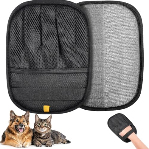 2 Pack Pet Hair Removal Gloves, 2026 New Upgrade Five-Finger Electrostatic Grooming Gloves, Reusable Deshedding Brush for Dogs & Cats, Removes Fur from Couch, Carpet, Clothing, Car Seats by Unknown