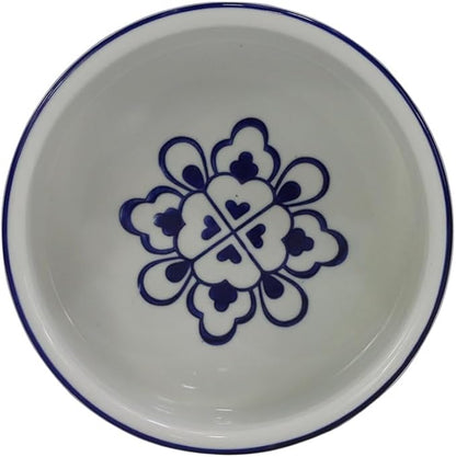 Blue & White Porcelaine Dog Bowls, Non Slip 6" Ceramic Cat Food and Water Bowls, Pets Breed Dogs Dish for Middle and Small Dogs Puppy,Dishwasher & Microwave Safe, 27 OZ or 3.5 Cups
