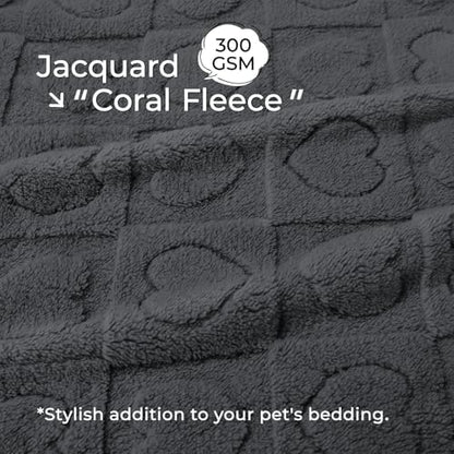 Luciphia Small Dog Blanket Washable Pet Bed Cover Soft Fluffy Puppy Blanket with Premium Fleece 300GSM Cozy Calming Cat Blankets for Indoor Cats Grey 41x31 inch - Image 2