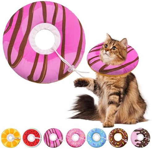 Seyezo Cat Cone Collar Soft, Adjustable Cat Recovery Cone, Pink, Large by Seyezo