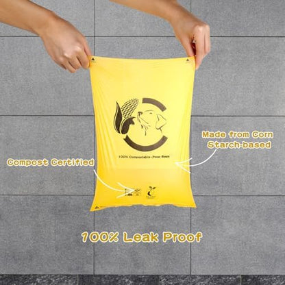 Certified Home Compostable Dog Poop Bags, 120 Plant Based Bags (8 Rolls) - Image 2