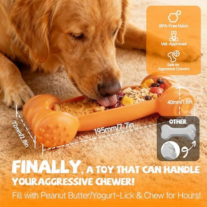 2-Pack Freeze Toys for Dogs Slow Feeder Lick Bone Indestructible Chew Toy - Image 4