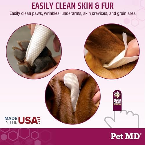Pet MD Wrinkle Finger Wipes for Dogs & Cats - Pet Tear Stain Remover - 50ct - Image 3
