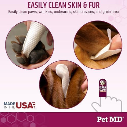 Pet MD Wrinkle Finger Wipes for Dogs & Cats - Pet Tear Stain Remover - 50ct - Image 3