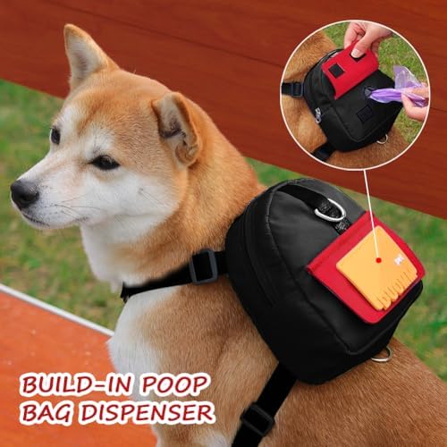 Dog Backpack for Small Dogs to Wear,Cute Pet Puppy Harness Backpacks with Leash Adjustable Dog Self Carrier Bag for Travel Hiking Daily Walking (M, Black) - Image 4