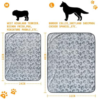 LOKOZ 2 Pack Dog Blanket for Small Medium Dogs, Soft Washable Fleece Pet Blankets with Paw Print, Puppy & Cat Blanket for Bed Couch Sofa, 24"x32" - Image 3