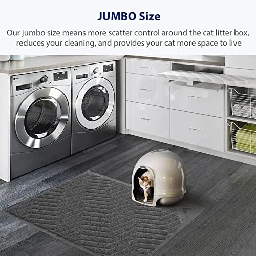 WePet Cat Litter Box Mat(No. 02-2), Kitty Premium PVC Pad, Durable Trapping Rug, Phthalate Free, Urine-Resistant, Scatter Control, XXL 47 x 36, Grey - Image 5