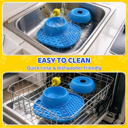 Slow Feeder Dog Bowls, Lick Mat & Interactive Rolling Ball, Dishwasher Safe - Image 6