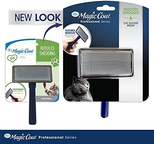 Four Paws Magic Coat Professional Series Cat Slicker Brush for Medium or Long Coats - Gently Removes Excess Hair, Stimulates Natural Oils, Ideal for Cats and Kittens, Lightweight Wood Handle - Image 6