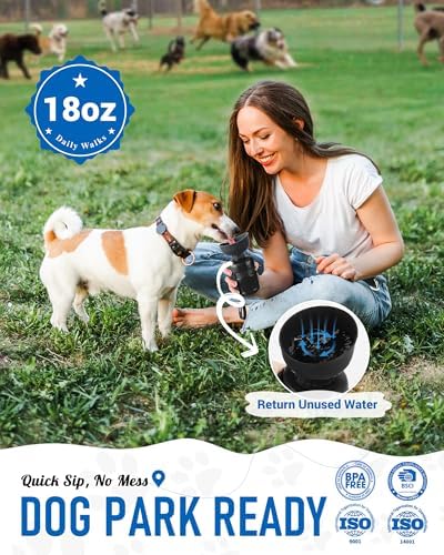 lesotc Dog Water Bottle, Portable Water Dispenser with Travel Water Bowl, Leak Proof Pet Travel Squeeze Bottle, Puppy Essentials Dog Stuff Accessories for Outdoor Walking, Hiking, Camping - Image 2