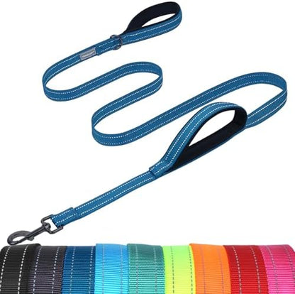 VIVAGLORY Double Handle Dog Leash Twingrip, 4ft x 1in, Navy by VIVAGLORY