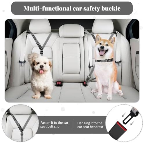 Heavy Duty Multifunctional Hands Free Dog Leash - Adjustable, Reflective Stitches, Car Safety Buckle, Waist Leash for Dog Walking, Running, Hiking - 5-7FT - Image 5