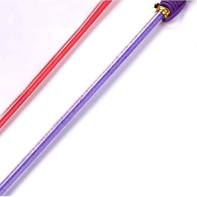 PETCTN Purple Cat Teasing Stick Toy - Interactive Stick with Sparkly Feather Boa & Crinkle Ball for Indoor Cat Training & Fun