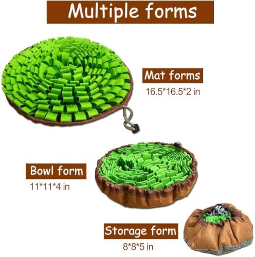 Pet Snuffle Mat for Dogs,Interactive Feed Puzzle for Boredom,Encourages Natural Foraging Skills for Cats Rabbits Dogs Bowl, Dog Treat Dispenser Indoor Outdoor Stress Relief,Travel Portable and Compact - Image 2