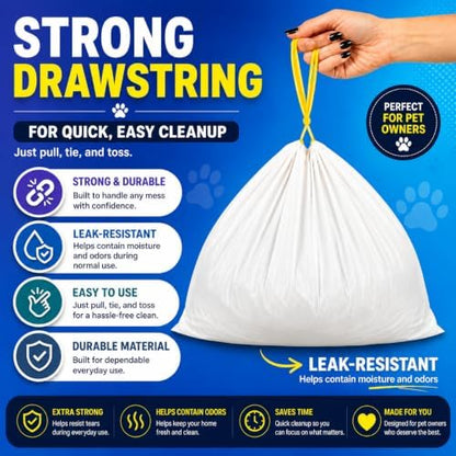 Cat Litter Box Liners Drawstring XL (30 Bags) 39" x 17" Super Jumbo Scratch Resistant Extra Heavy 2 Mil Disposable Litter Box Liner Cat Litter Tray Bags (30 Count) - Image 4