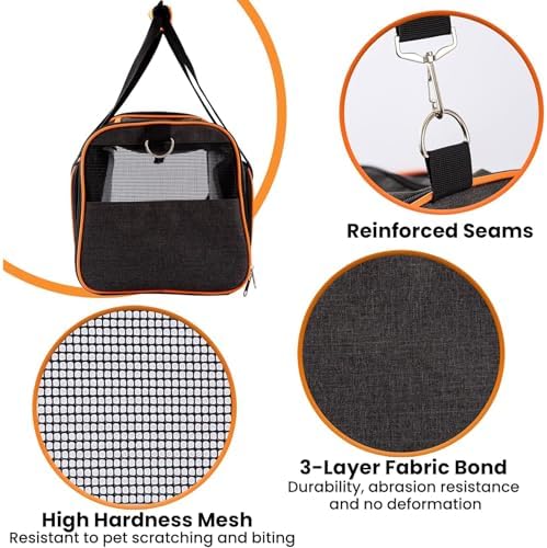 Pet Carrier Airline Approved, 17x11x11 TSA Travel Carrier - Image 4