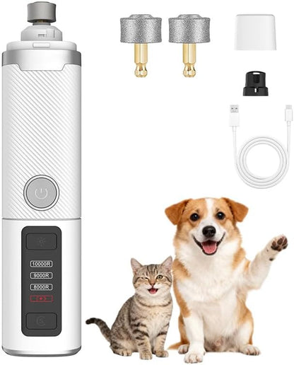 Silent Pet Nail Grinder Pro, Cordless Grooming Pro Nail Grinder with 3 Adjustable Speeds & Led Light, Painless Paws Grooming for Small Medium Large Dogs & Cats(1+2*Replacement Head) by Unknown