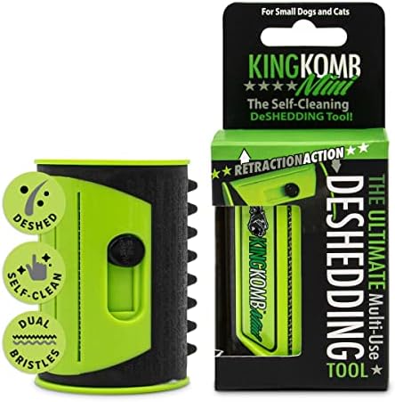 King Kanine Mini King Komb Pet Grooming Brush, Self Cleaning Deshedding | Multi-Use Tool for Cats & Kittens of All Life Stages | Mini Brush Pet for Grooming and Loose Hair | Perfect for Small Coats by KingKanine