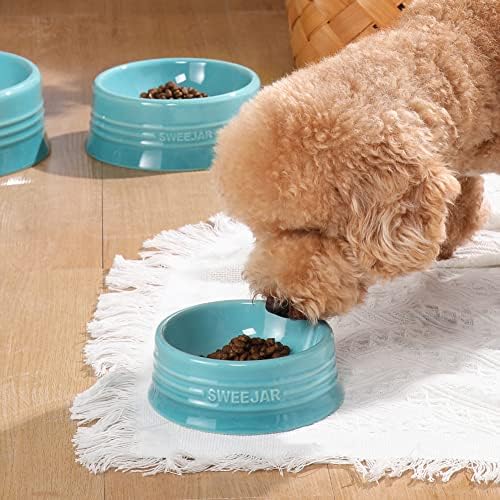 Sweejar Gradient Dog Bowl, Ceramic Dog Food Dish for Medium Dogs and Cat, Porcelain Pet Bowl for Food and Water 18 oz (Gradient Blue) - Image 3