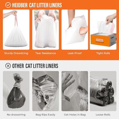 Drawstring Cat Litter Box Liners 100 Pack-Robot Litter Liner Bags for Robot 3 and 4 Cleanpethome/PETKIT PuraX PuraMax Self-cleaning Cat Litter Box Bag Heavy Duty Litter Box Robot Waste Bags - Image 6
