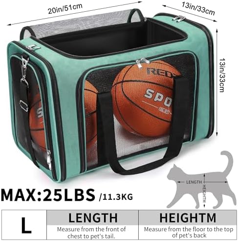 Soft-Sided Cat/Dog/Pet Carrier, Collapsible Pets Travel Carriers - Image 3