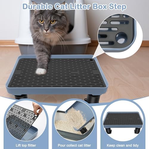 Adjustable Cat Litter Box Ramp, Catcan Detachable Elevated Step - Image 4