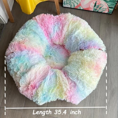 Cat Bed Tunnel Tube Toy Rainbow Plush - Image 4