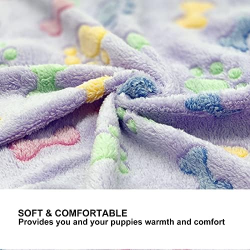 1 Pack 3 Puppy Blankets Super Soft Warm Sleep Mat Bone Print Cute Blanket Fluffy Premium Fleece Pet Blanket Flannel Throw Dog Blankets for Small Dogs Puppy Cat,Small(23"x15") - Image 5