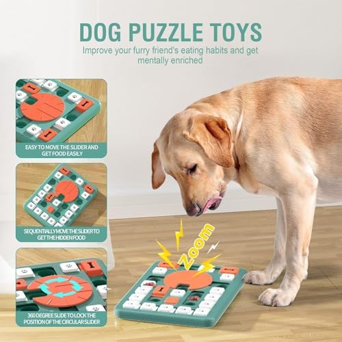 Dog Puzzle Toys, Treat Dispensing Dog Enrichment Toys for IQ Training and Brain Stimulation, Interactive Mentally Stimulating Toys as Gifts for Puppies, Cats, Dogs (L-Level 4) - Image 2