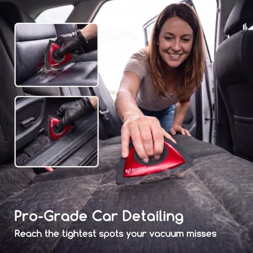 Analan Mini Pet Hair Remover for Car Detailing Dog Hair Tool Brush(Red) - Image 2