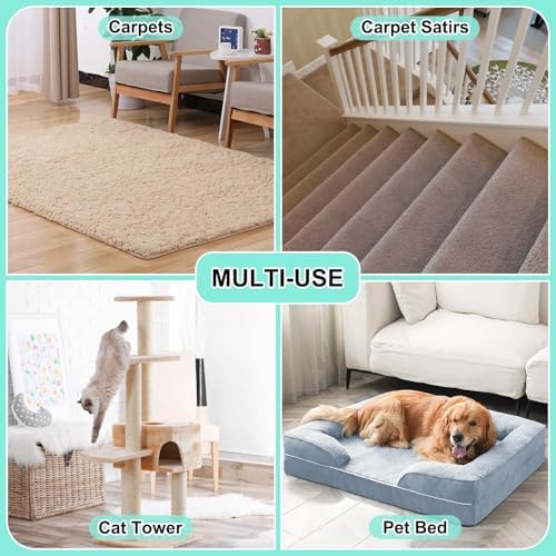 58" Adjustable Long Handle Carpet Rake - Carpet Rake for Pet Hair Removal,Reusable Pet Hair Removal Tool, Cat Dog Hairs Carpet Broom Rakes - Image 6
