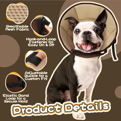 Allroaring Breathable Recovery Cone for Dog Wound Healing Anti-Lick Brown L - Image 3