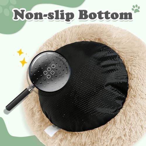 JOLLYVOGUE Dog & Cat Bed, Calming Anti-Anxiety Pet Bed for Small Dogs, Fluffy Donut Cushion for Small and Medium Pets (20") - Image 3