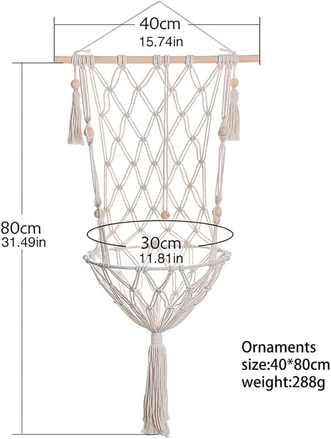 Macrame Cat Hammock - Handwoven Hanging Bed Swing for Small & Large Indoor Cats - Boho Wall Decor
