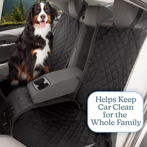 Dog Car Seat Cover for Back Seat - Water-Resistant Car Seat Protector for Cars, Trucks, and SUVs - Seat Cover Protects from Scratches, Mud, Pet Hair and Accidents - Car Accessories by PETMAKER (Black) - Image 4