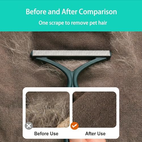 Carpet Rake for Pet Hair Removal, Adjustable Rubber Broom with Squeegee, 4-Piece Pet Hair Remover Kit with Gloves & Scraper for Dog & Cat Hair, Rugs, Couch, Car Seats - Image 5