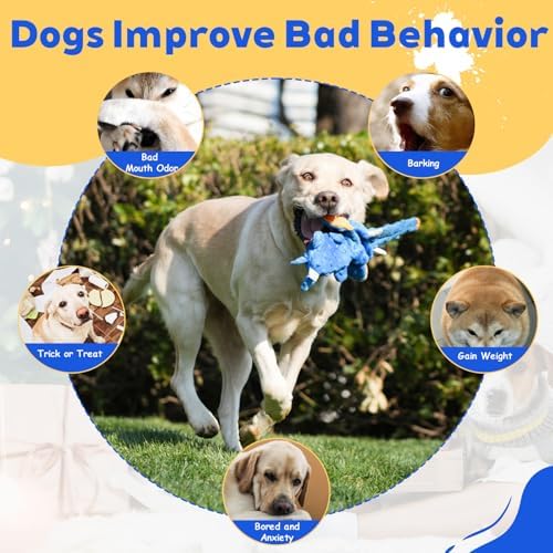 Adorable Elephant Design Dog Squeaky Toys, No Stuffing for Safety, Sounds in Multiple Places for Fun, Soft and Durable Double-Layer Fabric, Tough Dog Toys for Small and Medium Dogs (Blue) - Image 4