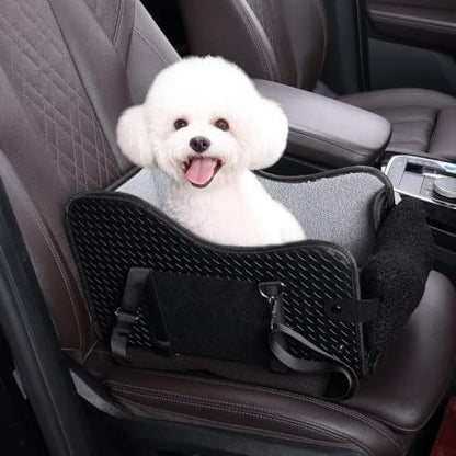 Dog Car Seat for Small Dogs, Center Console Booster Seat for Full Size Trucks, Height Increasing seat with seat Belt and Washable Cushion（Black）- Large by Unknown