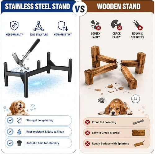 Raised Ceramic Dog Bowl Set with Stand, 3.5 Cups Elevated Dog Food Stand - Image 4