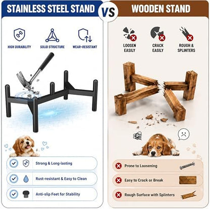 Raised Ceramic Dog Bowl Set with Stand, 3.5 Cups Elevated Dog Food Stand - Image 4
