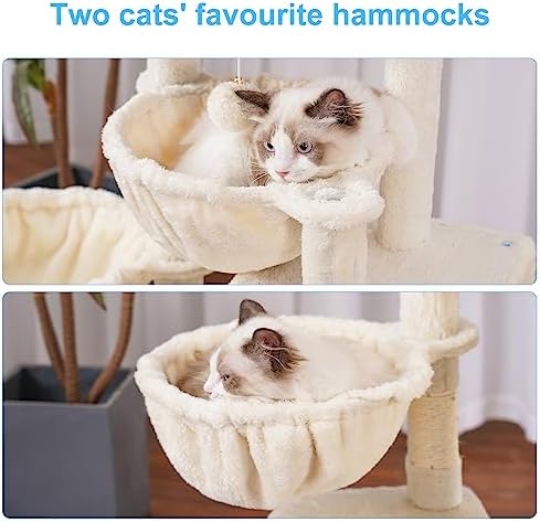 Hey-brother Cat Tree Tower with Large Bed, Hammocks, Scratcher, MPJ006SM - Image 5