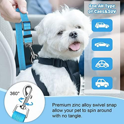 BWOGUE Dog Seat Belt for Car, Headrest Restraint Bungee Lead, Blue - Image 5