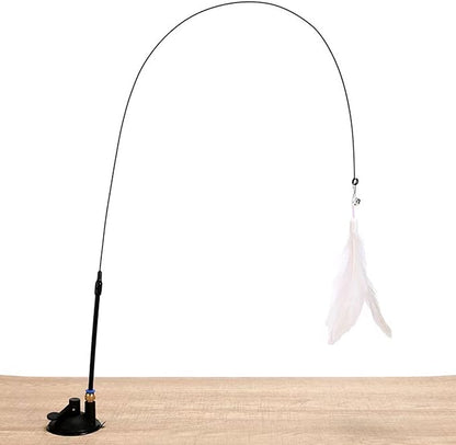 Cat Wand Toy - Flexible Feather Teaser Stick, Detachable Cat Play Wand | Interactive Cat Toy with Suction Cup, Easy-to-Install Cat Exercise Stick Toy, Cat Entertainment Wand for Exercise and Fun
