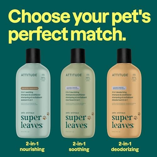 Attitude 2-in-1 Pet Shampoo and Conditioner, Dog & Puppy Shampoo with Oat Extract for Sensitive Skin, Gentle Soothing Grooming Wash, Vegan, Fragrance-Free, Unscented, 473 mL - Image 6