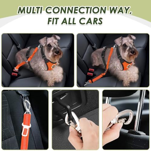 Lukovee Dog Car Harness Seat Belt, Harness & Seatbelt with 2 in 1 Buckle - Image 2