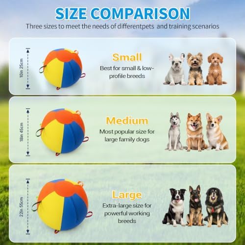 18'' Heavy Duty Herding Ball for Dogs with Handles, Inflatable Training Toy - Image 4